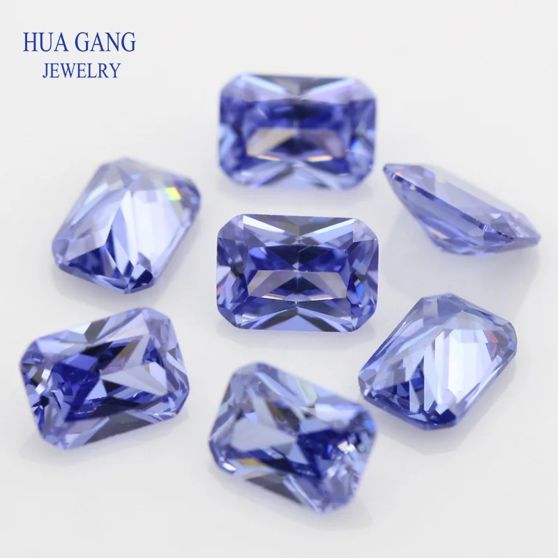 Light Tanzania Blue Octangle Shape Cut CZ Stone Synthetic Gems Cubic Zirconia For Jewelry Size 3x4~13x18mm Free Shipping | Украшения и