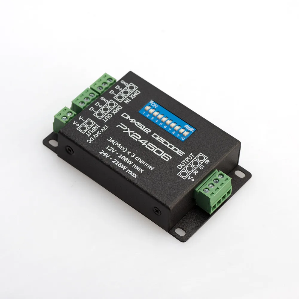 PX24506 DMX 512 декодер драйвер RGB Усилитель контроллер управления для светодиодной