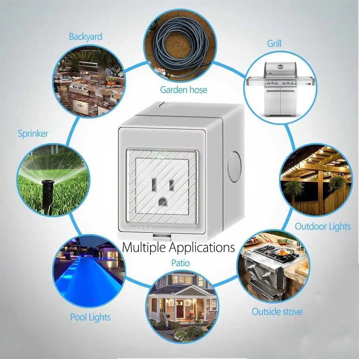 Wifi умная настенная розетка US UK Plug IP55 Водонепроницаемый Открытый пыленепроницаемый Ewelink приложение дистанционное управление IFTTT электрическая розетка