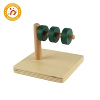 montessori kids toy wooden discs on horizontal dowel educational early learning education infant toy brain games for children