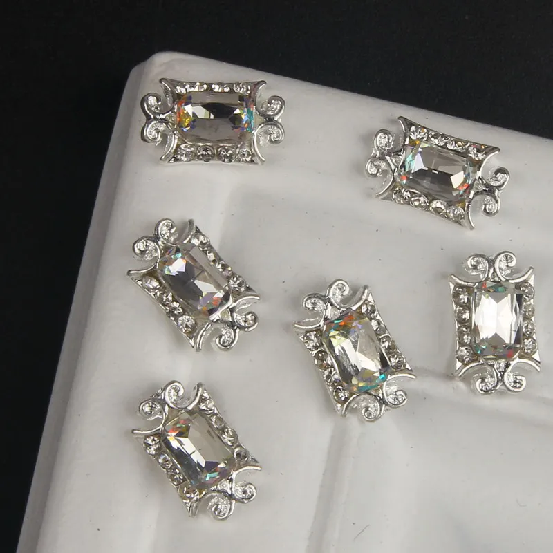Elessical 10pcs/Lot Punk Nail Art Decorations Geommetric Shiny Square Rhinestones For Polishing Manicure Tools MA0747 | Красота и