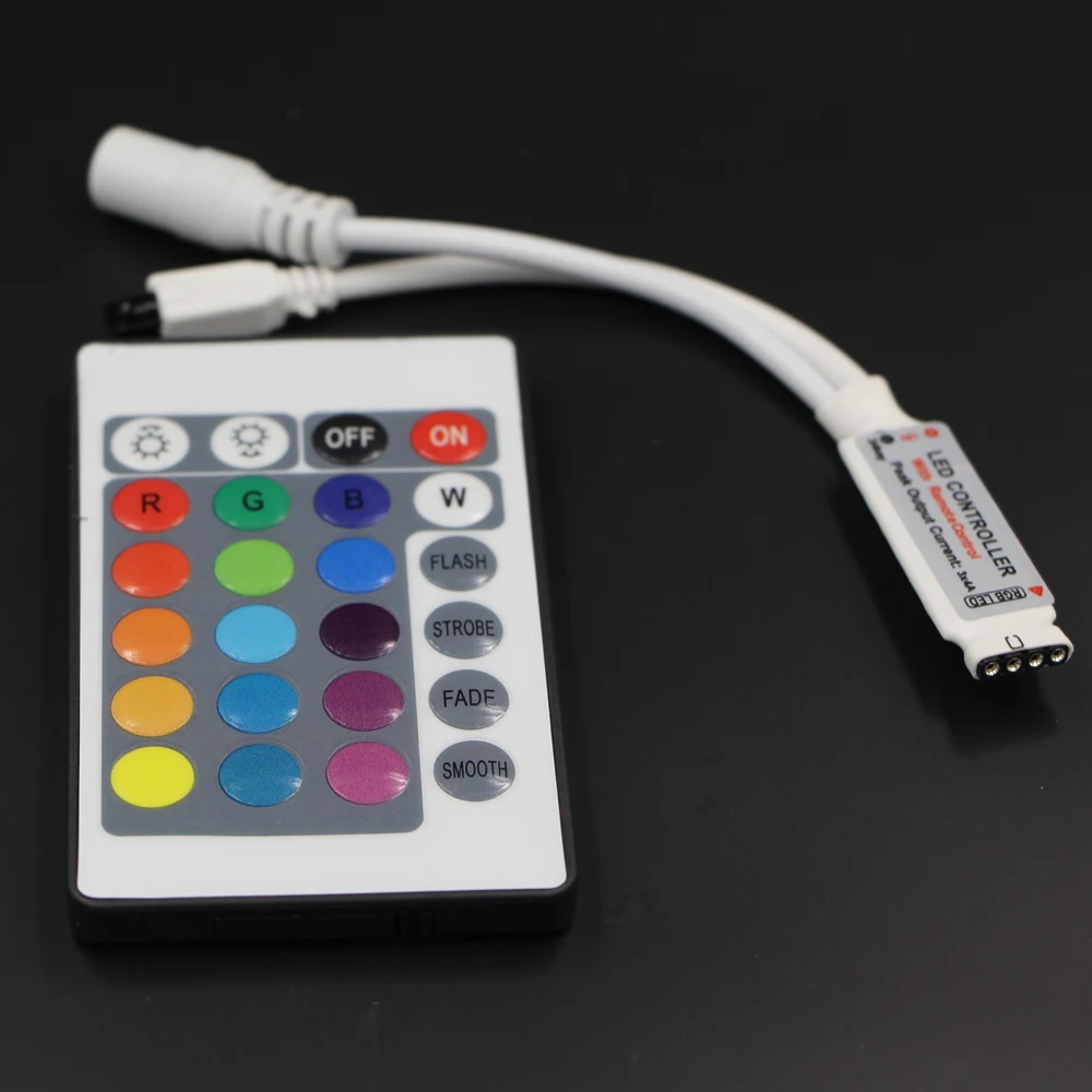 24Keys светодиодный RGB Controller DC12V ИК-пульт дистанционного управления для SMD 3528 5050