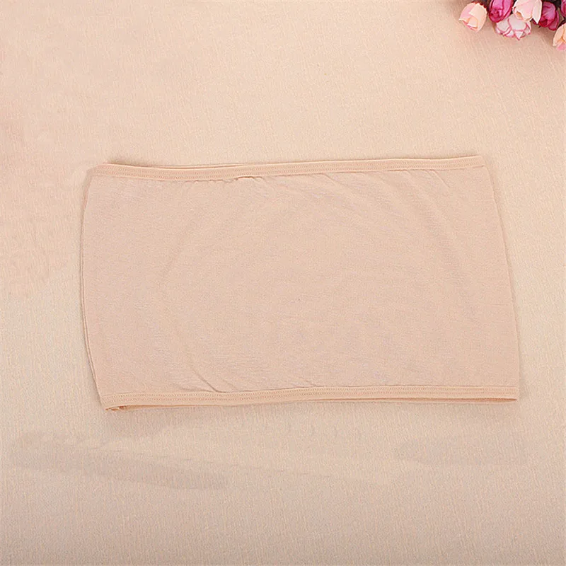Beige Модные, пикантные Для женщин однотонные Bandeau бесшовный безопасности бюстгальтер трубки с пуш-апом, топ на бретелях без бретелек стрейч - Цвет: Beige