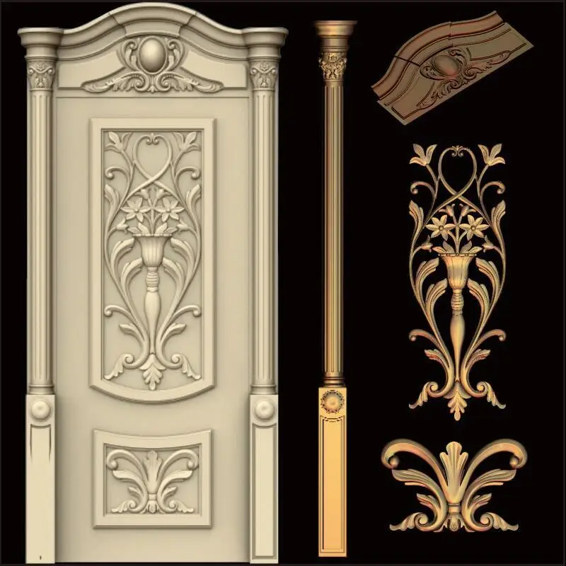 Door_010 3d модель STL рельефа для ЧПУ формат двери маршрутизатор 3 оси гравер ArtCam|stl
