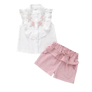 Коллекция 2021 года, летние комплекты для маленьких девочек с цветочным узором комплект из 2 предметов, Топы + штаны хлопковая одежда без рукавов для мамы и ребенка вечерние праздничные костюмы для путешествий