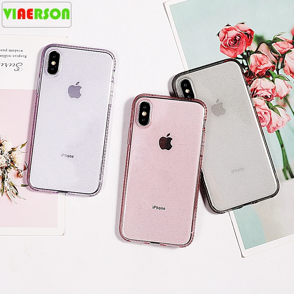 Блестящий порошковый противоударный чехол для телефона iPhone XS Max XR 6 6s 7 8 Plus X