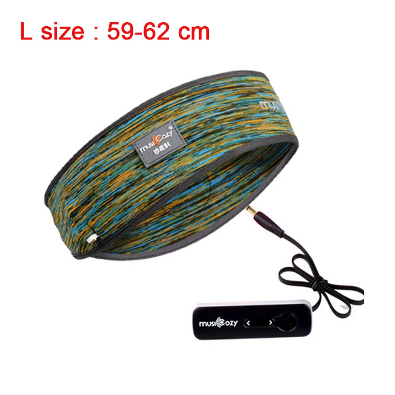 L colorful green Беспроводная Bluetooth шапка, наушники для сна, повязка на голову, шапка, мягкая Спортивная смарт-шапка, наушники, стерео, размеры s, m, l, шарф, гарнитура с микрофоном - Цвет: L colorful green