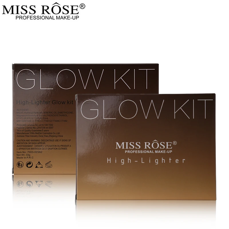 Miss Rose Glow Kit 6 цветов пудра для лица хайлайтер палитра осветитель макияжа