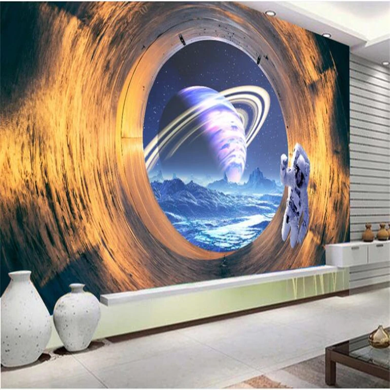 Пользовательские большой fresco туннель космическая планета 3D Пол утолщение