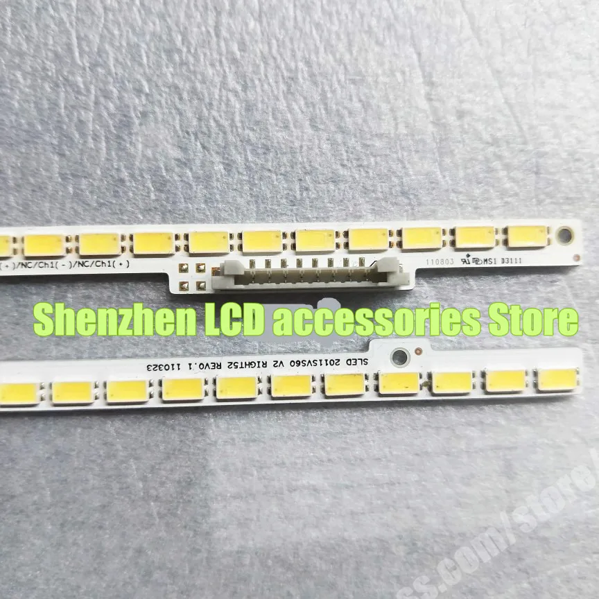 

2piece/lot FOR samsung UA60D6600VJ BN64-01790A BN64-01808A 52LED 372MM Left and right