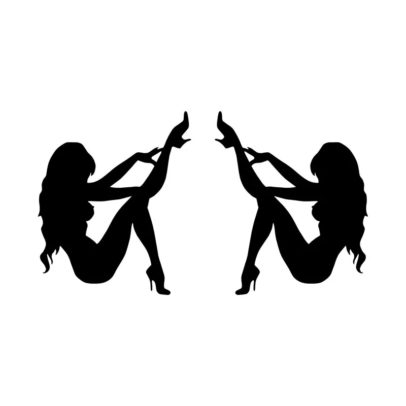 

14.5*8CM Glamorous Sexy Girl Car Stickers Fun Motorcycle Vinyl Decals Black/Silver C7-0921
