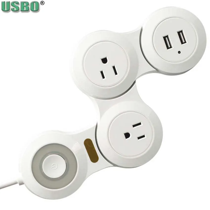 

Новинка, подарок, американский стандарт, 345 бит, 10 А, а, USB, регулируемая мощность, свободно вращающаяся, изогнутая настольная удлинительная розетка стандарта США