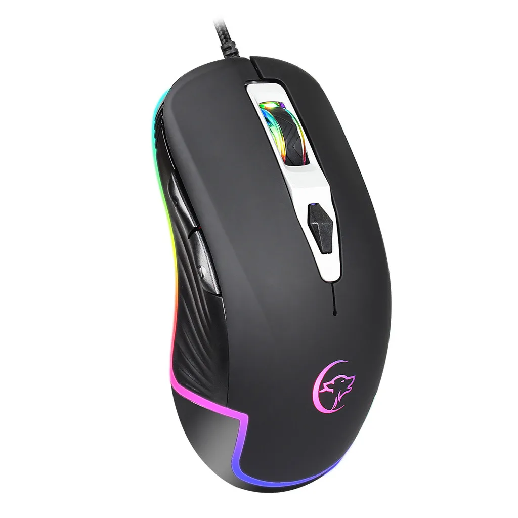 VOBERRY G827 USB Ergonomics Game Mouse RGB 6 Backlight Macro Program Button Black Machine|Мыши| |
