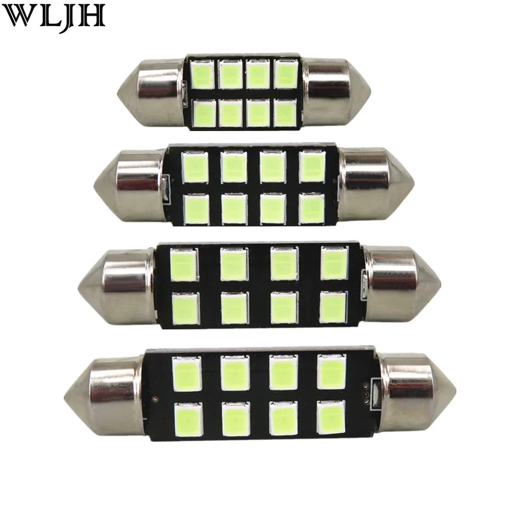 WLJH 6 шт. Автомобильный светодиодный светильник 31 мм 36 39 41 2835 SMD C5W C10W авто лампа