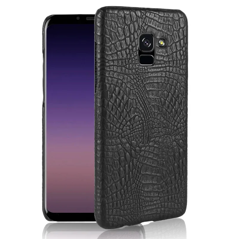 Чехол для Samsung A5 2018 Жесткий ПК с крокодиловым лицевым покрытием + задняя крышка из