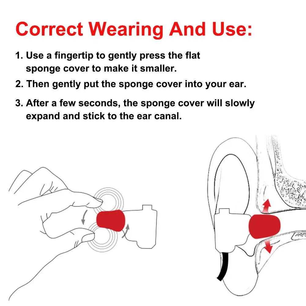 3 шт. пенопластовые наушники вкладыши с поролоновыми колпачками S M L размер