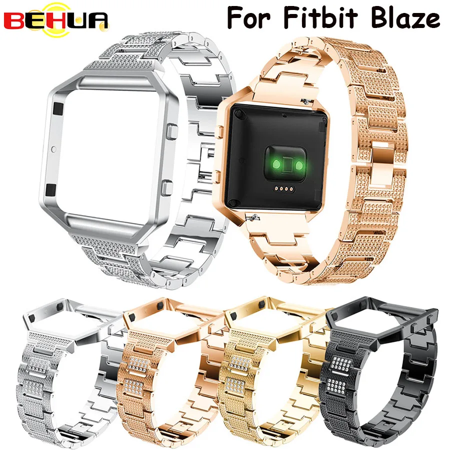 Браслет для Fitbit Blaze Band смарт часы с металлической рамкой Чехлы сменный ремешок
