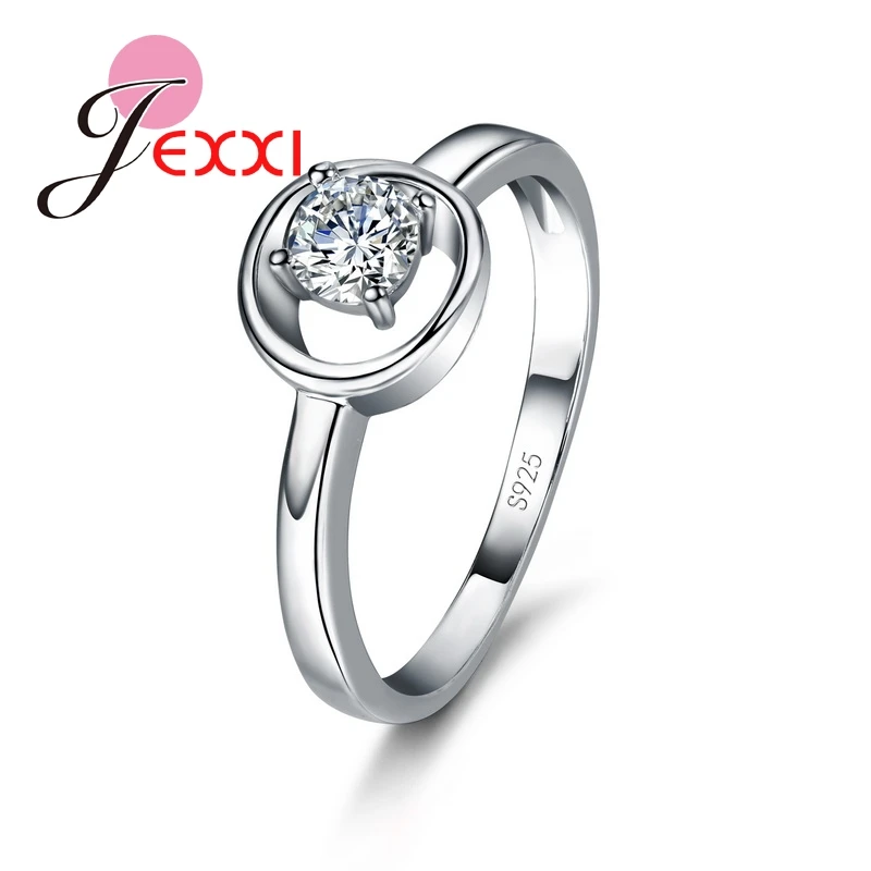 

New Fashion Pretty 925 Sterling Silver Wholesale Finger Ring With Hollow Cubic Zirconia Women Wedding Party Ring