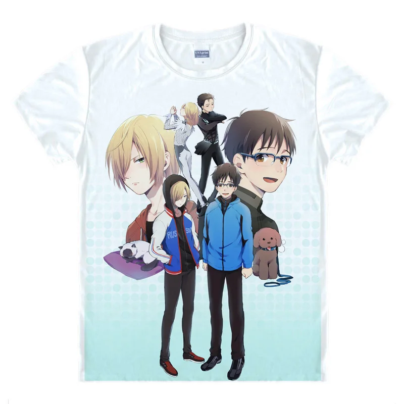 Аниме-рубашка Coolprint Yuri on Ice футболки в разных стилях с коротким рукавом Katsuki Plisetsky