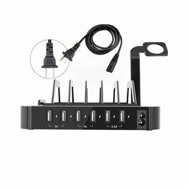 6 портов Мульти USB зарядное устройство концентратор дисплей док-станция для зарядки с USB универсальный мобильный телефон Настольный настенный домашний зарядное устройство s EU US Plug