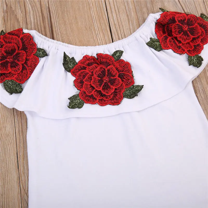 Новинка 2020 года Брендовая футболка с объемным цветком для маленьких девочек