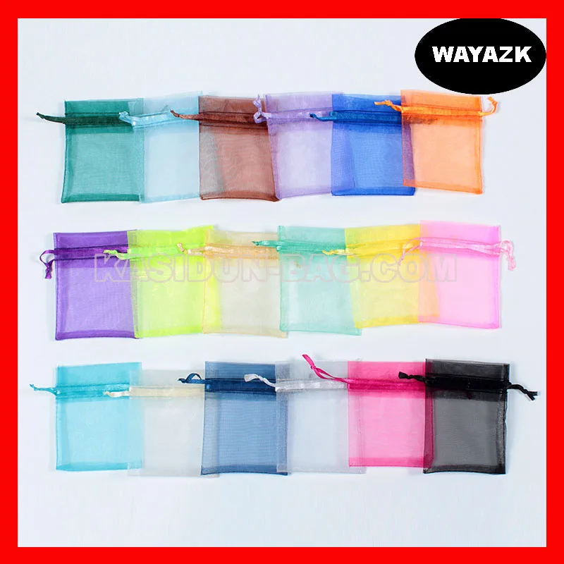 (500pcs/lot) wholesale QUALITY transparent organza fabric gift drawstring bags