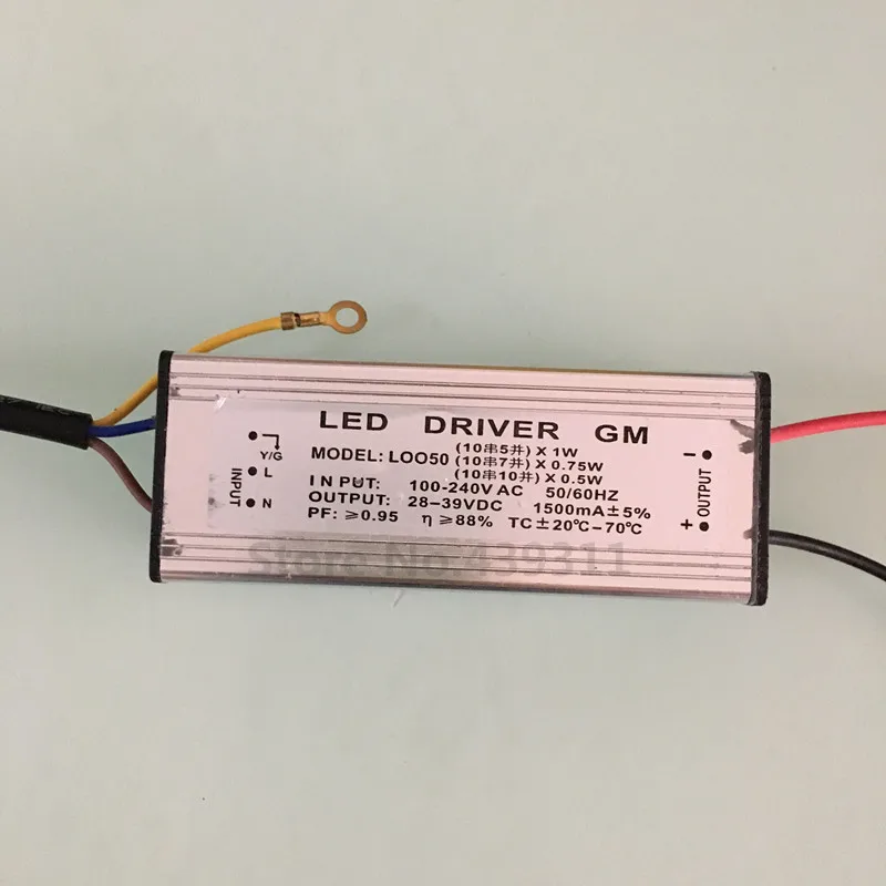 50W/70W/100W IP65 Waterproof Integrated LED Driver Power Supply Constant Current AC100-240V DC28-39V 1500mA free shipping