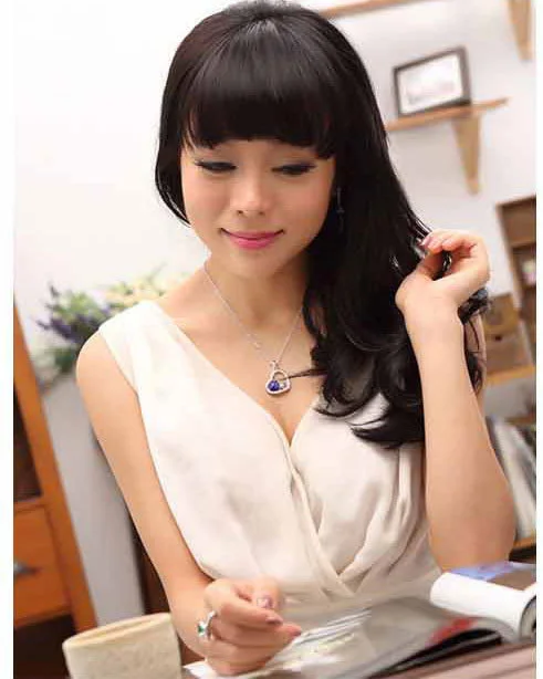 High quality Stylish eternal pendant platinum plated chain necklace with heart rhinestone jewelry /Free shipping | Украшения и