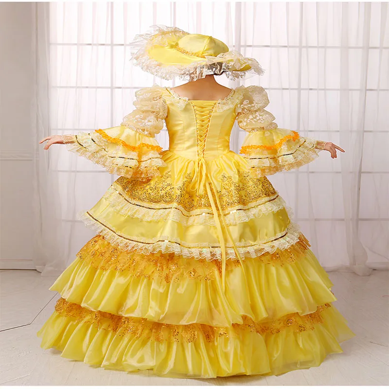 2017 золотые блестки ренассинанс викторианское платье Рококо Мария Антуанетта