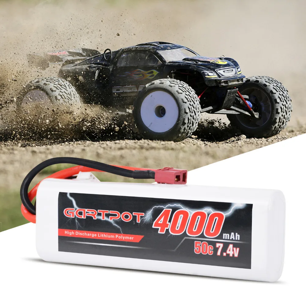 2 шт. аккумулятор GARTPOT Lipo 4000 мАч 7 4 В автомобильная батарея RC 2S 50C с разъемом Deans для