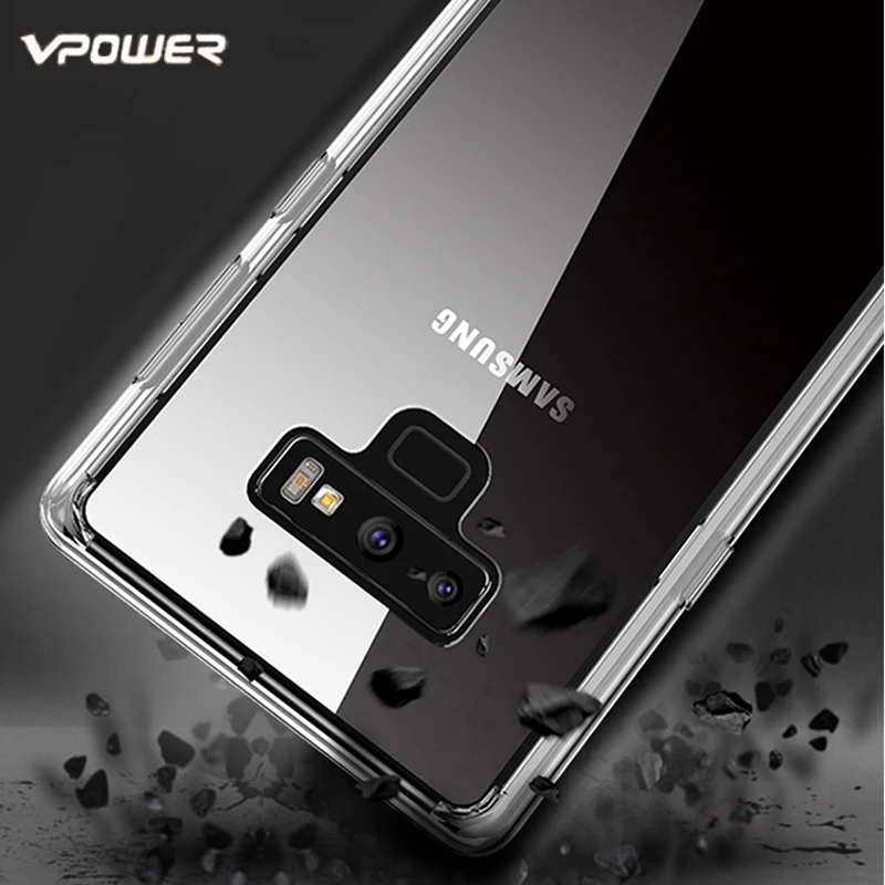 Для Samsung Note 9 чехол Vpower модная кристально чистая рамка из ТПУ + прозрачная задняя