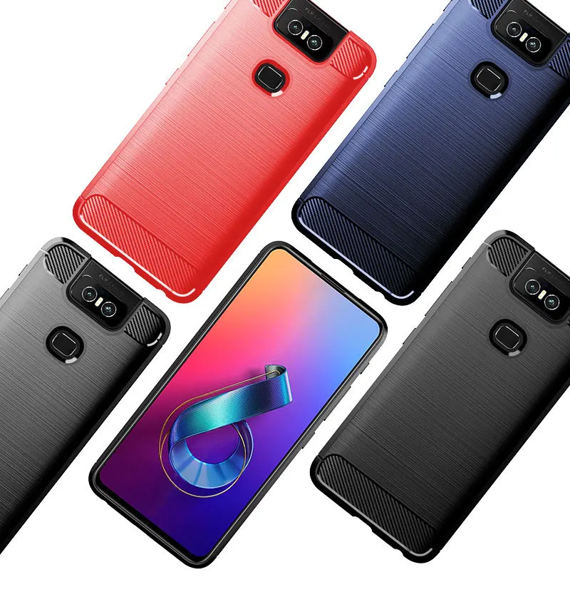 Мягкий силиконовый чехол Hadinas для ASUS zenfone 6 ZS630KL задняя крышка из углеродного