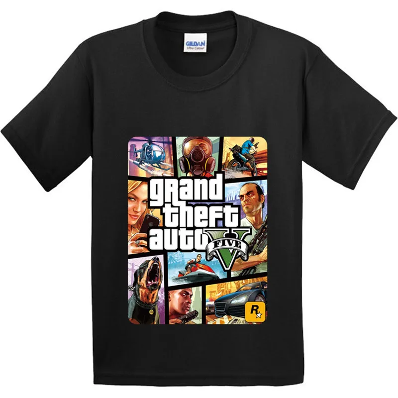 Black A Хлопок Детская футболка с длинными рукавами в стиле уличного боя, GTA 5 модная детская одежда стильная хипстерская футболка для мальчиков и девочек GKT005 - Цвет: Black A