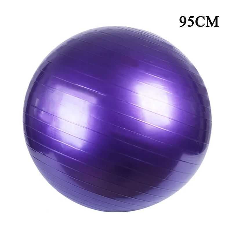 95CM Purple Мяч для йоги, для гимнастики и фитнеса, мяч для пилатеса, баланс, упражнения, тренажерный зал, для помещений, для фитнеса, тренировки, йога, ядро, 45-95 см, насос - Цвет: 95CM Purple