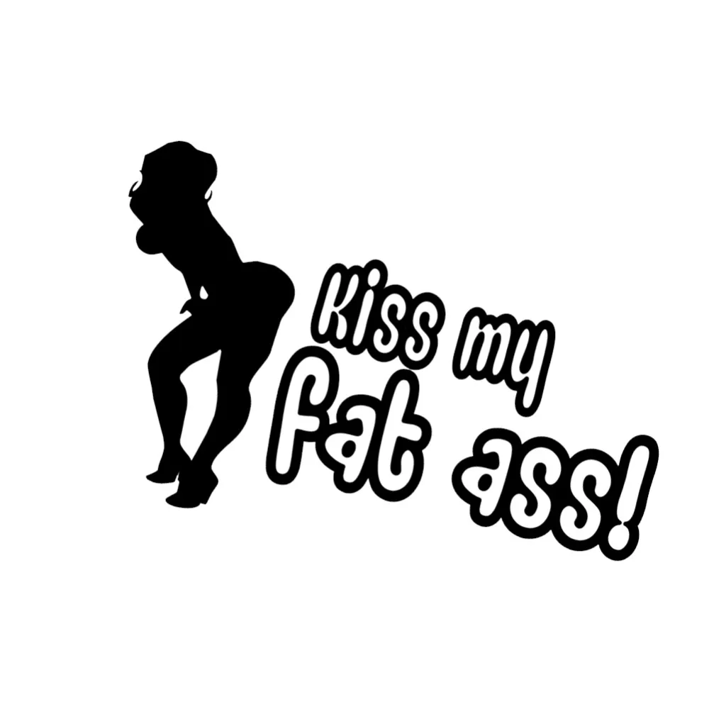 Забавные виниловые наклейки Kiss My Fat Ass сексуальные для женщин автомобильная