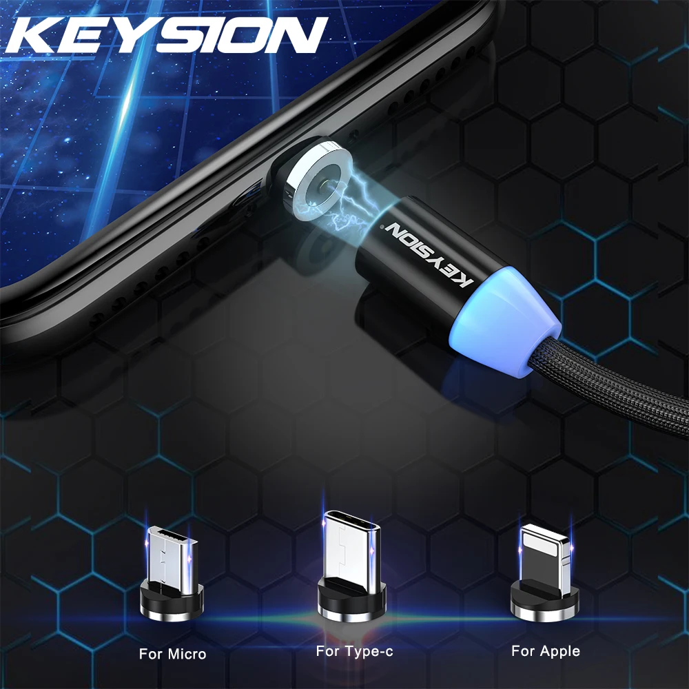 Магнитный usb кабель KEYSION Type C для Oneplus 7 Pro 6t 1 м 2 А провод быстрой зарядки USB Galaxy