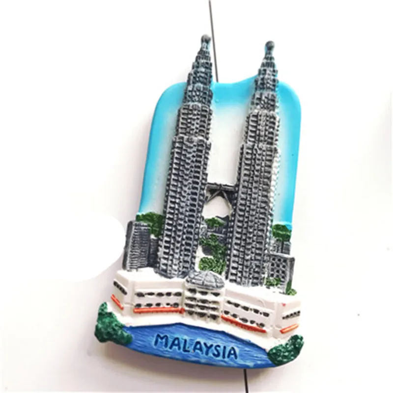 New Arrival Malaysia Kuala Lumpur Twin Towers 3D Fridge Magnet Tourist Souvenirs Refrigerator Magnetic Sticker Gift Home Decor