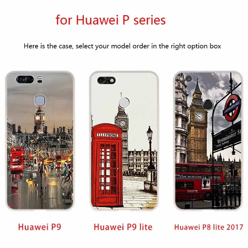 Мягкий чехол для Huawei P40 P30 P20 Pro P10 Lite e Plus P Samrt Z 2020 2019 с лондонским Биг Бен автобусом |