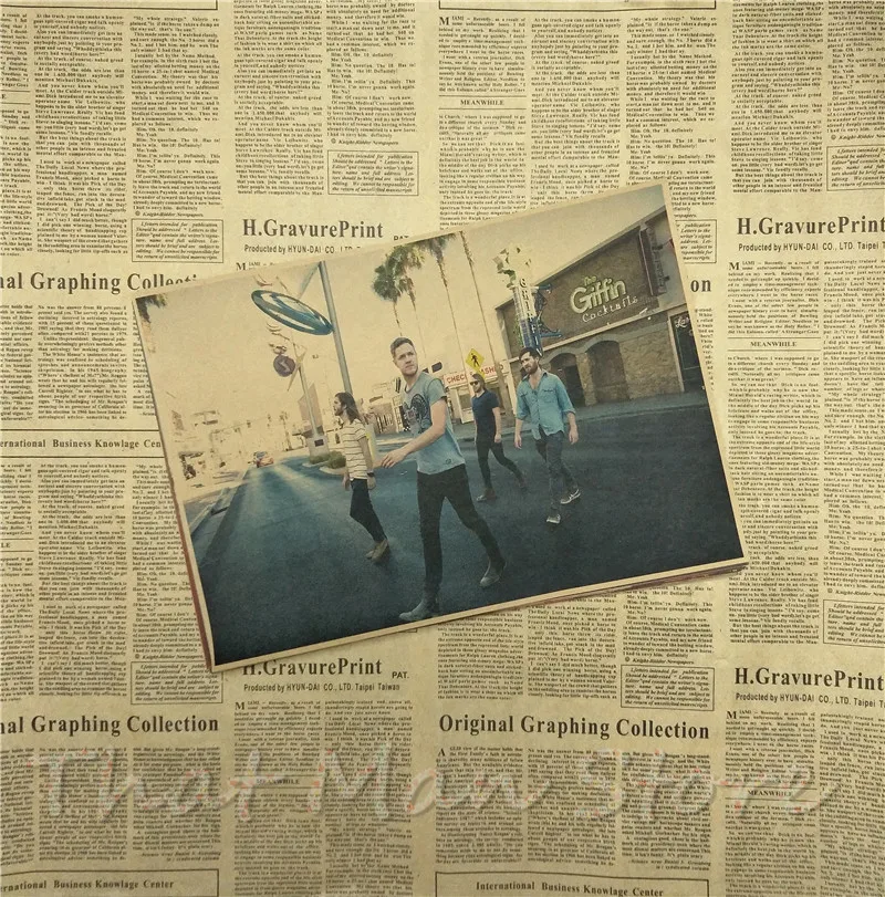 Винтажный постер Imagine Dragons с рок гитарист художественный ретро 30x21 см|Наклейки на