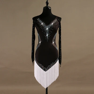 Custom made Latin Dance Dress Women Girls Rumba Cha-cha Skirt Ballroom Competition Costume Clothing Diamond plussize | Тематическая