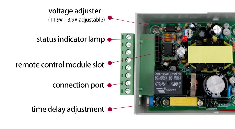 Металлический источник питания с контролем доступа DC12V/3A выход 110-260VAC входное напряжение с задержкой времени для всех видов электронный замок K80