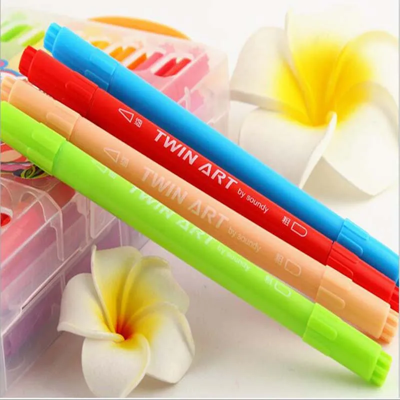 24 Цвета детей инструмент для рисования маркер ручка сырой тонкой Акварель Pen