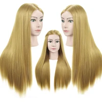 bolihair training head for hairdresser mannequin head with blonde synthetic hair makeup training heads practice braiding maniken