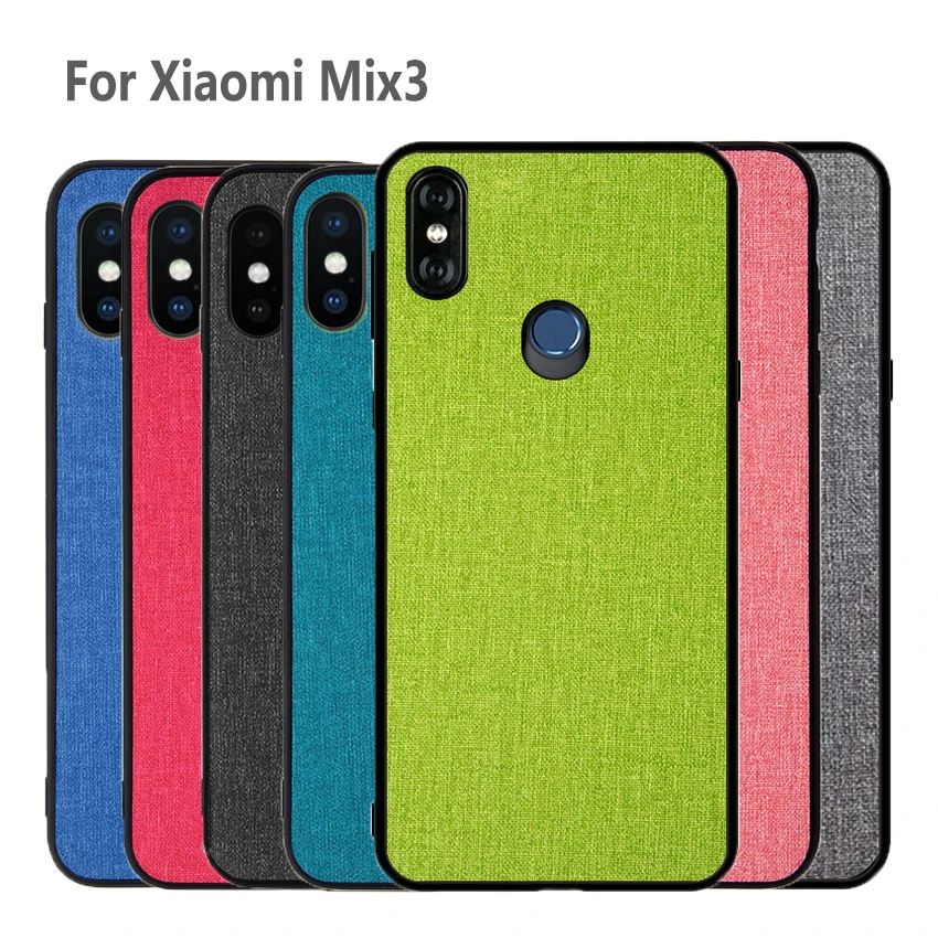 Чехол для Xiaomi mi mix 3 роскошная тканевая силиконовая ТПУ жесткая защитная задняя