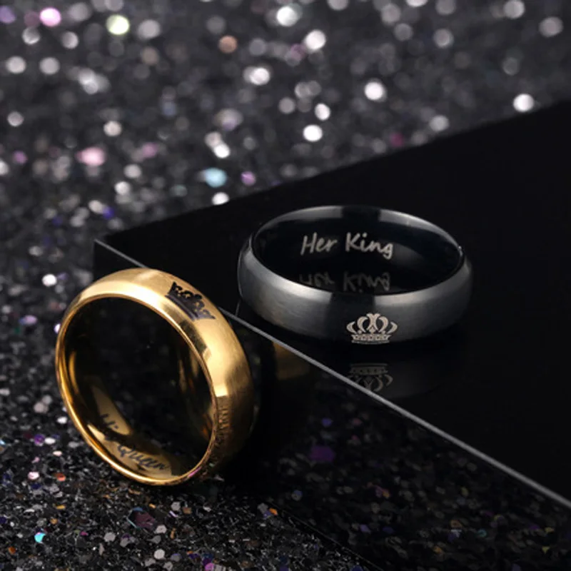 Кольцо обручальное из нержавеющей стали 6 мм золотистого цвета|Обручальные