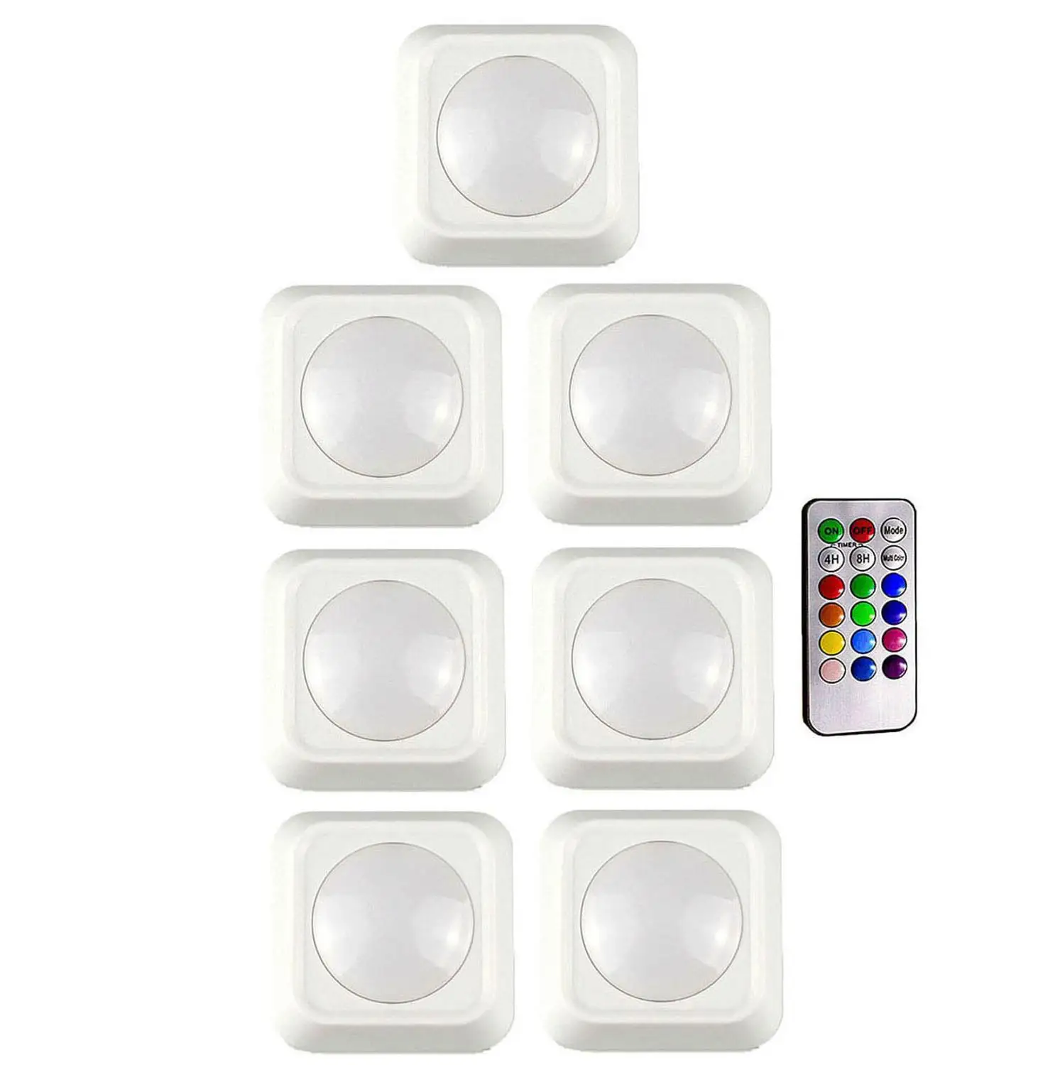 7 lamp 1 controller RGBW 13 цветов светодиодный светильник под шкафами с регулируемой яркостью, сенсорный датчик, светодиодный светильник, настенный ночник для закрытого гардероба, лестницы, коридора - Цвет: 7 lamp 1 controller