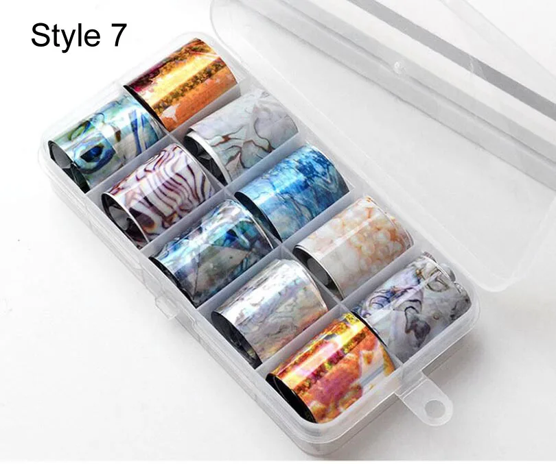 Style7 AddFavor Очаровательная наклейка из фольги для ногтей, цветная, звездная, переводная бумага, фольга, наклейки, сделай сам, дизайн, маникюр, украшение для ногтей - Цвет: Style7