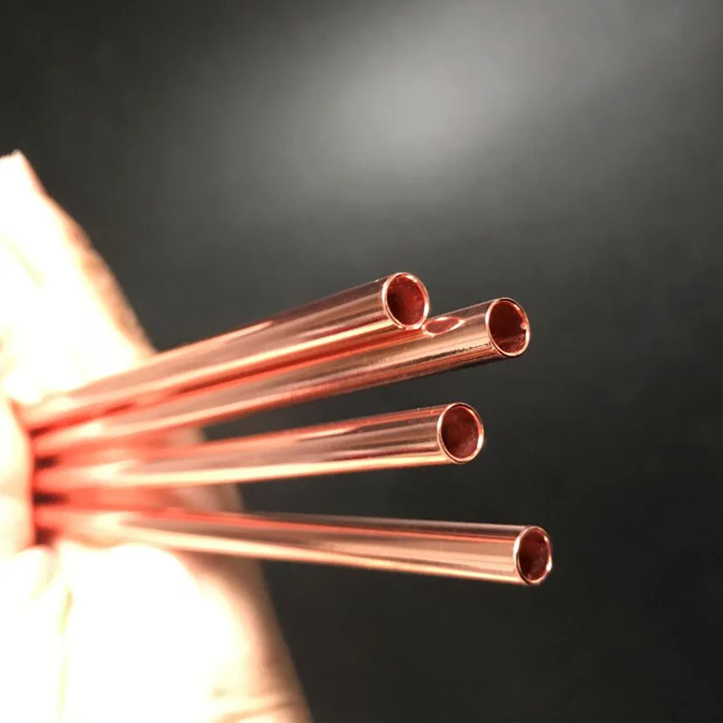 WOWSHINE Wholesale High Quality 50pcs/lot Shiny Rose Gold Color Stainless Steel Drinking Straws 6x267mm | Дом и сад