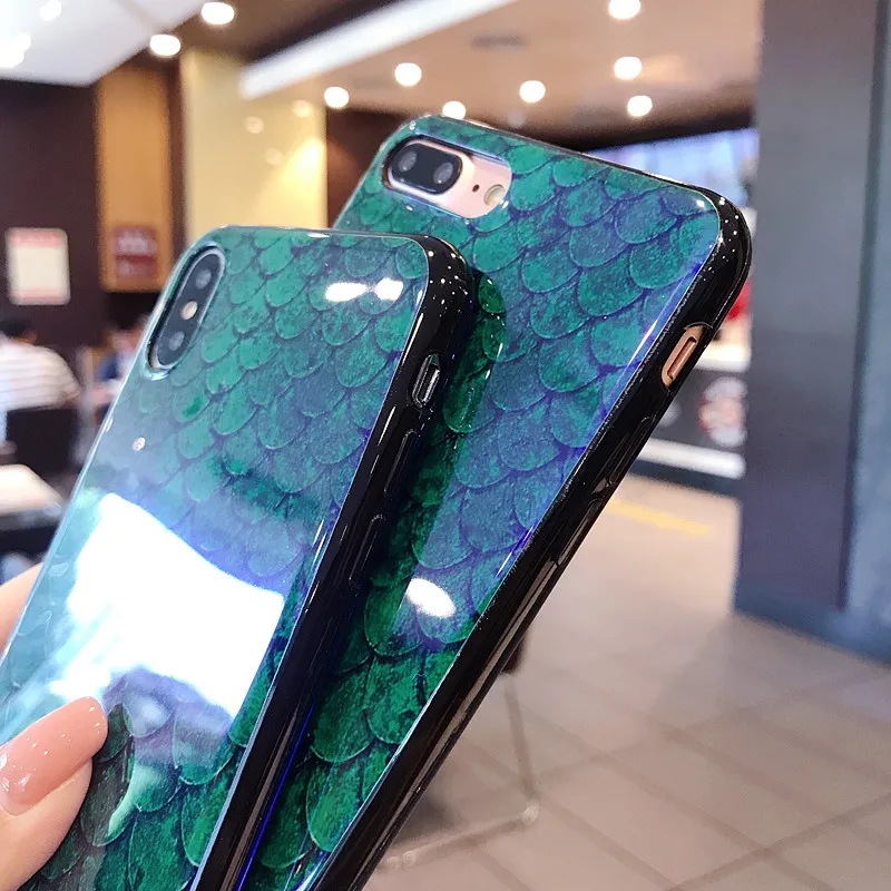 Дракон весы продукт синий луч мягкий ТПУ полный пакет сторона и тонкий для iphone 6 6p