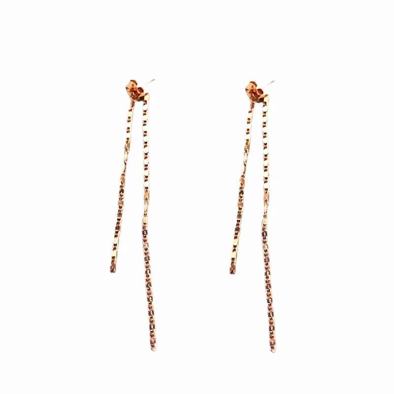 2 rose gold XQ модные ювелирные изделия женские новые Корея розовое золото цвет цепи Асимметричный Белый акриловый цветок конус длинные серьги преувеличенный рок - Окраска металла: 2 rose gold